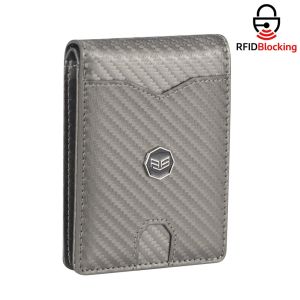 Smart King Carbon Fiber Business Wallet RFID Mens Card Holder Large Capacity Two Fold Wallet 3240
