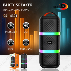 O.SHINE CS-4301 Portable Bluetooth Karaoke Speaker Wireless Party Speaker with Mic RGB Lights TWS Rechargeable Long Battery