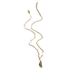 Colorful Strawberry Banana Watermelon Mangos Pendant Necklace Fashion Adjustable Length For Daily Wear