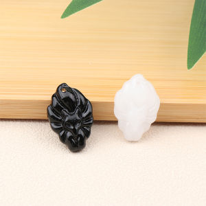 Hmeme สร้อยคอจิ้งจอกเก้าหางเสน่ห์การรักษาหลากสีสร้อยคออัญมณีแก้วจี้เครื่องรางป้องกัน