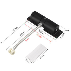 Adjustable Door Closer Automatic Door Closer Spring Automatic Door Closing Device Suitable for Many Types of Door