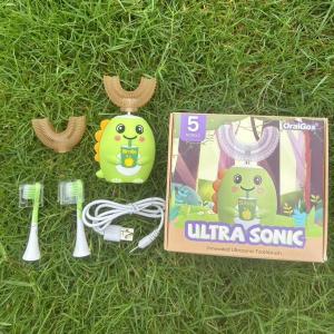 Bàn Chải Đánh Răng Điện Trẻ Em Lông Mềm Hình Chữ U 5 Chế Độ Rung Chống Nước.