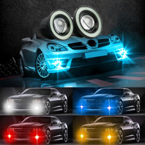(Dikirim Dari Jakarta) 2Pcs Lampu Led Foglamp Mobil Angel Eyes 89 mm 3.5 inch Mobil Lampu Kabut Fog Light Projie Mobil LED ANGEL EYES Universal Ring Biru/Putih/Merah