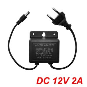 MIRELAE Waterproof Adapter Camera Power Supply DC12V 2A Black Camera Charger Professional AC100V-240V Input CCTV Power Supply Outdoor