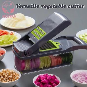 Pemotong Sayur Pelbagai Fungsi dengan Bakar Salur/Sayur Chopper/Dapur Veggie Buah Pemotong/Grater Slicer/Set Cutter Sayuran