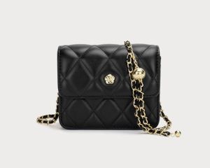 🌸Hàng Order🌸 Túi Xách Nữ CEEKAY Da Trơn Hoạ Tiết Khoá Gập Dính Quai Da Phối Xích Quả Lắc Đính Hoa Sang Chảnh Nữ Tính🌸Hàng Quảng Châu