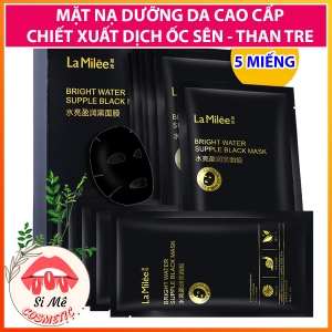 COMBO 5 Miếng Mặt Nạ Dưỡng Da Than Tre Hoạt Tính Cao Cấp La Milee Chiết Xuất Dịch Ốc Sên Than Tre Hoạt Tính – Làm Sạch Da Dưỡng Sáng Da Ngừa Mụn