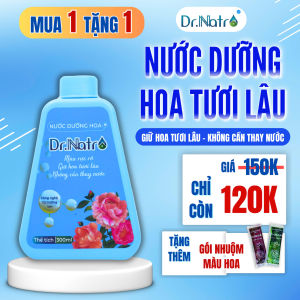 Nước Dưỡng Hoa Tươi Lâu DrNatro Kéo Dài Tuổi Thọ Của Hoa Từ 7 đến 15 Ngày - Dung Tích 300ml ( Tặng 1 gói nhuộm màu hoa ) Làm Sạch Nước