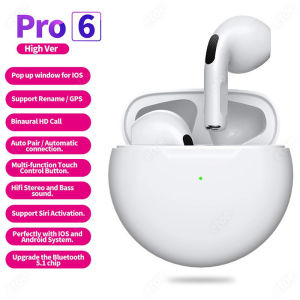 TWS Pro 6 Bluetooth Earphones Touch HiFi Stereo Wireless Earbuds Bluetooth Headset Pro6 Earbuds
