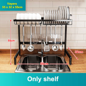 Rak Piring Wastafel Stainless steel Rak Cuci Piring Rak Dapur Dengan Aksesoris