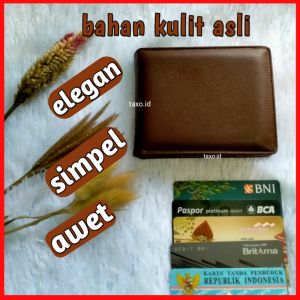 Dompet Kulit Pria Asli Untuk Cowok Bahan Kulit Asli Model Lipat Terbaru Elegan StylishAwet
