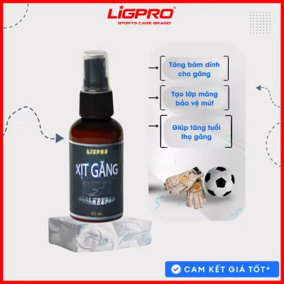 Chai xịt găng tay thủ môn LIGPRO 50ml Tăng độ bám dính và cấp ẩm cho găng tay thủ môn