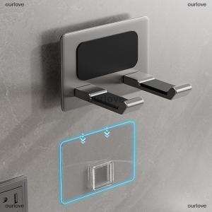 [COD] ourlove ที่วางไดร์เป่าผมอลูมิเนียมติดผนังชั้นวางไดร์เป่าผมแบบไม่ต้องเจาะสำหรับจัดเก็บไดร์เป่าในห้องน้ำ