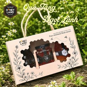 Honeyland Set Quà Tặng Mật Ong Trung Thu - Combo 3 Hũ Mật Ong Nguyên Chất 110g