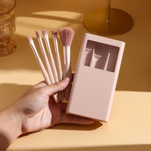 Make up Brush Set with Mirror 5pcs Mini Powder Brush Eyeshadow Brush Brush Set Makeup Brush Set