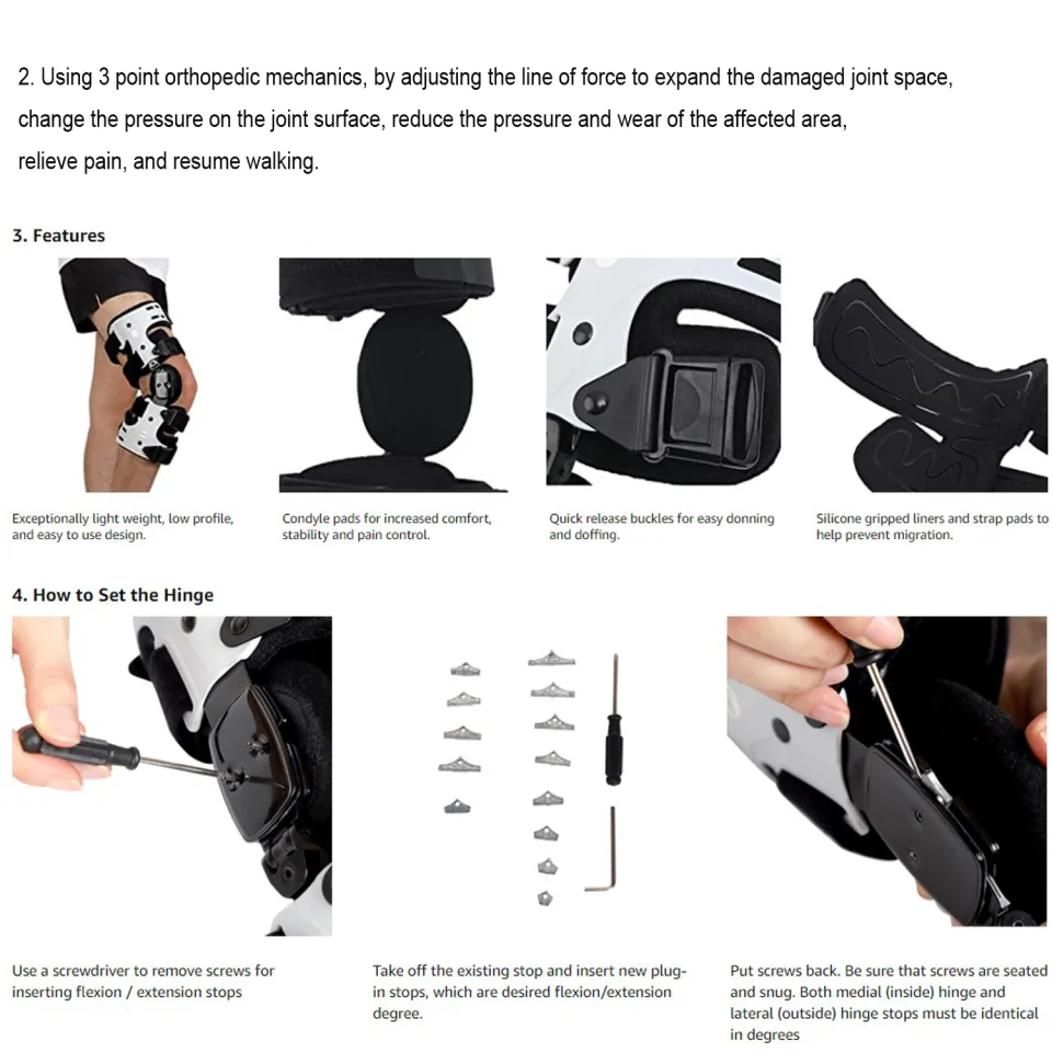 NEENCA Professional Medical Knee Brace, Postoperative Bracing for Restoring  Stability, ACL, MCL and PCL Injuries, Adjustable Medical Orthopedic