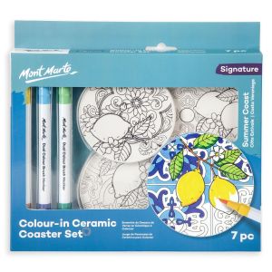 Mont Marte Colour-In Lemon Coaster Kit – DIY Ceramic