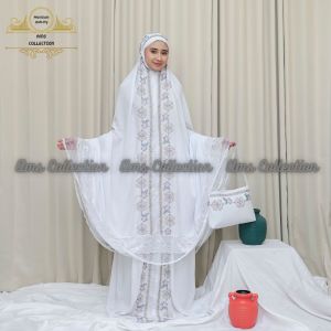 Mukena Dewasa 2 in 1 Bordir Bunga Songket Rayon Premium Jumbo