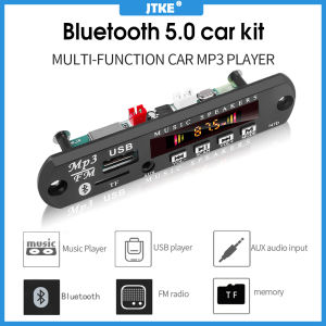 JTKE Wireless Bluetooth 5.0 MP3 WMA Decoder Board 5V 12V Car Audio USB TF FM Radio Module Color Screen MP3 Player With Remote Control