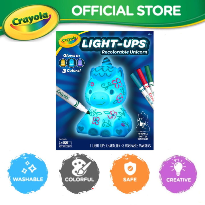 (NEW) CRAYOLA Light Ups: Unicorn| Washable Unicorn Night Light | Colour ...