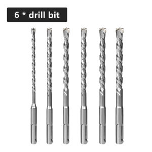 6PCS SDS Drill Bit For Concrete Electric Hammer Drill Bit Masonry Drill Bit Set. Concrete & Masonry Drill Bit Set Rotary Hammer Drill Bit 6mm/8mm/10mm/12mm/ 14mm/16mm