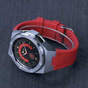Luxury Stainless Steel Case For Samsung Galaxy Watch 6 5 Pro 45mm 44mm Modification Kit Galaxy Watch 6 5 4 44mm Silicone Rubber Strap
