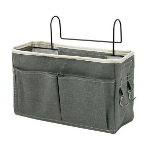 Bedside Hanging Basket 4 Pockets 2 Hooks Dormitory Storage Basket Sorting Storage Bag Organizer Bag Sapce-saving