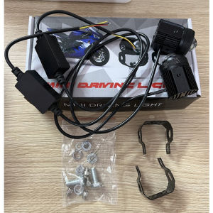 2Pcs 55W Dengan Kipas Lampu Tembak Laser Led Mini 2 Warna Lampu Tembak Sorot Foglamp Mini D2 Laser Gun/Universal 12-80V Grade A Dijamin TERANG Lampu tembak Laser LED D2 mini 2 warna High low putih kuning waterproof