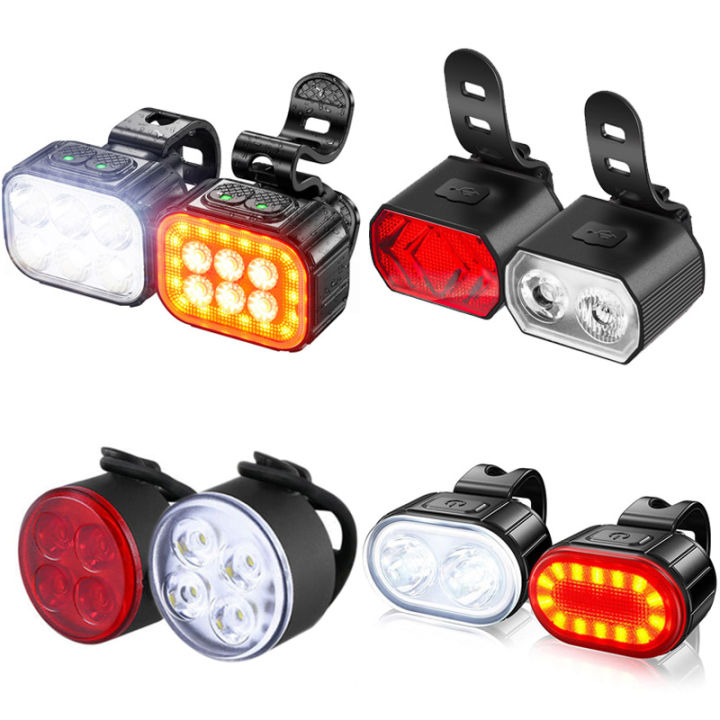 BUCKLOS Front Rear Bike Lights LED Front Lamp Taillight Cycling Back Rechargeable Lighting