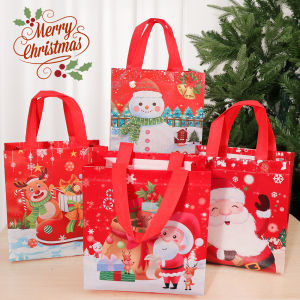 [Dizoey] 1/2/4pcs Merry Christmas Gift Bag Large Capacity Shopping Handbag Non Woven Packing Bag Home Storage Bag