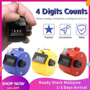 4 Digits Counts Hand Tally Counter Handheld Golf Tally Click Counter Manual Digital Counter Pressing Counting Timer Golf Counter Training Counter (4 colors)