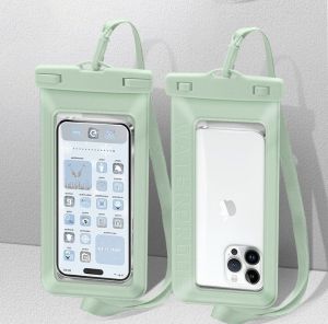 7.5 Inch Waterproof Phone Pouch Underwater Large Cellphone Dry Bag Underwater Waterproof Mobile Bag Holder PVC Clear Window Swimming Snorkerling Rain