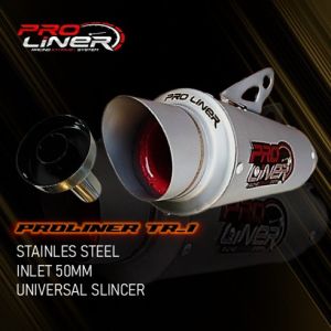 Silincer Slincer Knalpot Proliner TR1 inlet Knalpot Pro Liner Diameter 50mm Untuk Motor Vixion Satria Fu Sonic 150R CBR 150R CB 150R R15 V2 V3 Dll