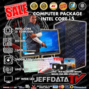 Computer set Intel core i5-10th gen 16gb ram 240gb ssd Uhd630 19wide led monitor led keyboard mouse mini speaker