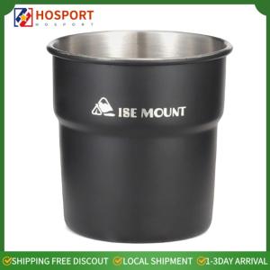 【HOSPORT】300ml Tea Coffee Milk Mug Portable Stainless Steel Drinking Cups Stackable Lightweight for Travel Hiking Backpacking