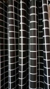 Gorden Katun Semokring Motif kotak 110 × 200 10 Ring /5 Gelembung Gorden Jendela Kamar dan Pintu