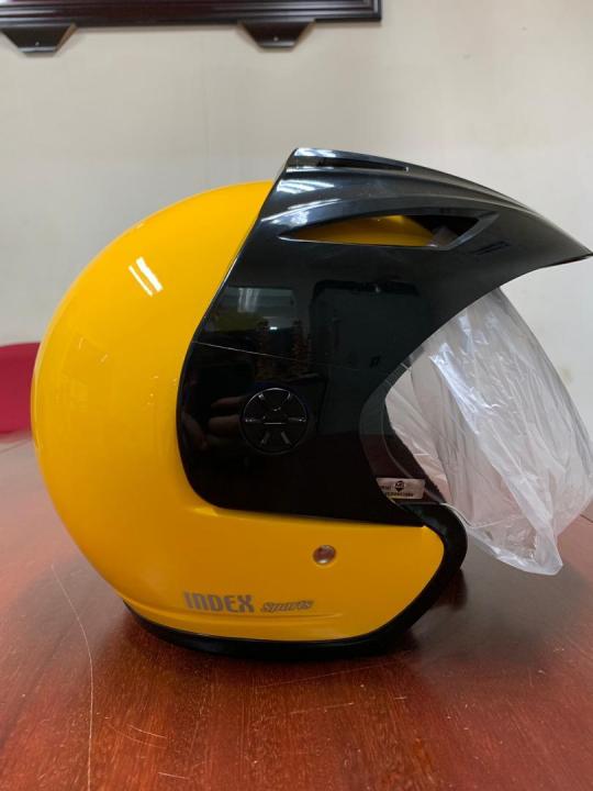index helmet lazada Index Super Helmet Visorex With Cap-Yellow