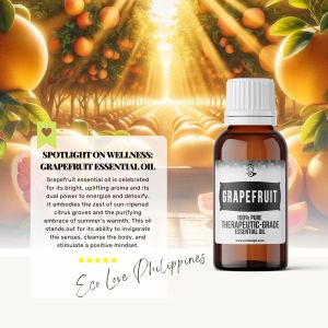 Eco Premium Grapefruit Essential Oil 100% Pure Therapeutic Grade Steam Distilled Vegan Aromatherapy