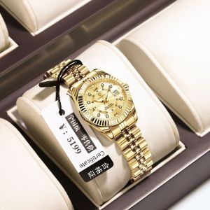 Top POEDAGAR wrist watch for women waterproof elegant stainless steel diamond calendar casual ladies watch