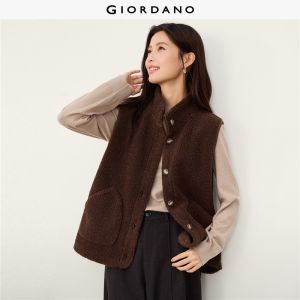 Giordano Women Teddy fleece stand collar vest Free Shipping 05376875