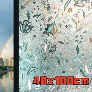 Home UV protection window film 3D Stained glass window film Vinyl self-mucous membrane frosted glass sticker 40x100cm electrostatic film bonded window decoration 3D privacy window film Bathroom anti-peeping light mask Reusable window sticker