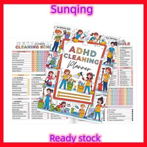 SQ Stationery [Flash Sale] สมุดวางแผนทำความสะอาดสำหรับเด็กผู้ใหญ่ผู้หญิงเด็กตารางการทำความสะอาดในครัวเรือนประจำวันและรายการตรวจสอบการจัดระเบียบสมุดบันทึก