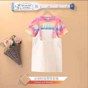 R17 Setelan baju kaos Dan rok anak perempuan