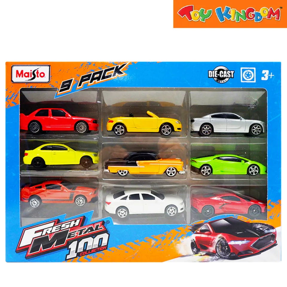 Maisto Fresh Metal Yellow Green Car 9 Pack 3 Die cast Vehicle