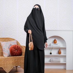 Zashaa Indonesia French Khimar Zahrae Black Series Bahan Crinkle