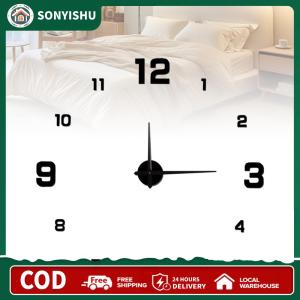 【New Arrival】 Mute Round Shape Acrylic Wall Clock Battery Operated Wall Sticker Clock 3D Wall Clocks for Home Wall Decor