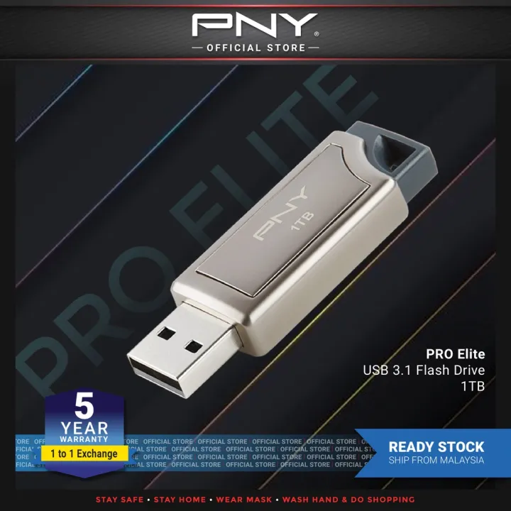 PNY PRO Elite USB 3.1 Flash Drive 1TB 5 Years Warranty 1 to 1 Exchange ORIGINAL