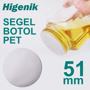 100 PCS Seal Induksi PET 51 / 52 mm- Segel Alumunium Foil Botol Toples Plastik