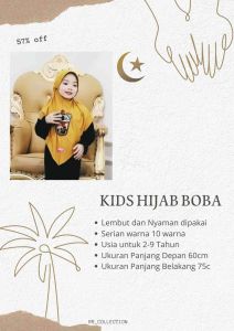 Hijab instant anak - Hijab anak model boba karakter | Usia 2-10 tahun