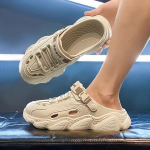 MenS Summer 2025 New Style Outdoor Beach Thick-Soled Non-Slip Sports Outdoor Driving Trendy Closed-Toe Clogs